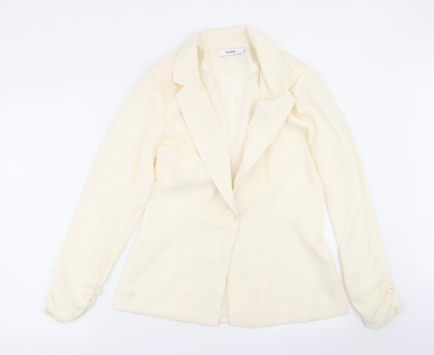 JustFab Womens Ivory   Jacket Blazer Size L