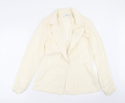 JustFab Womens Ivory   Jacket Blazer Size L