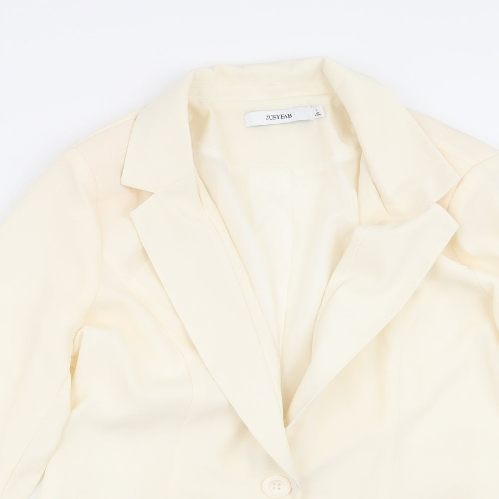 JustFab Womens Ivory   Jacket Blazer Size L
