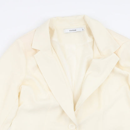JustFab Womens Ivory   Jacket Blazer Size L