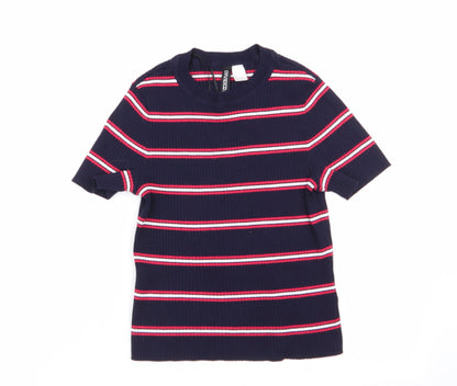 Womens UK Size 6 Divided by H&M Multicoloured Basic T-Shirt