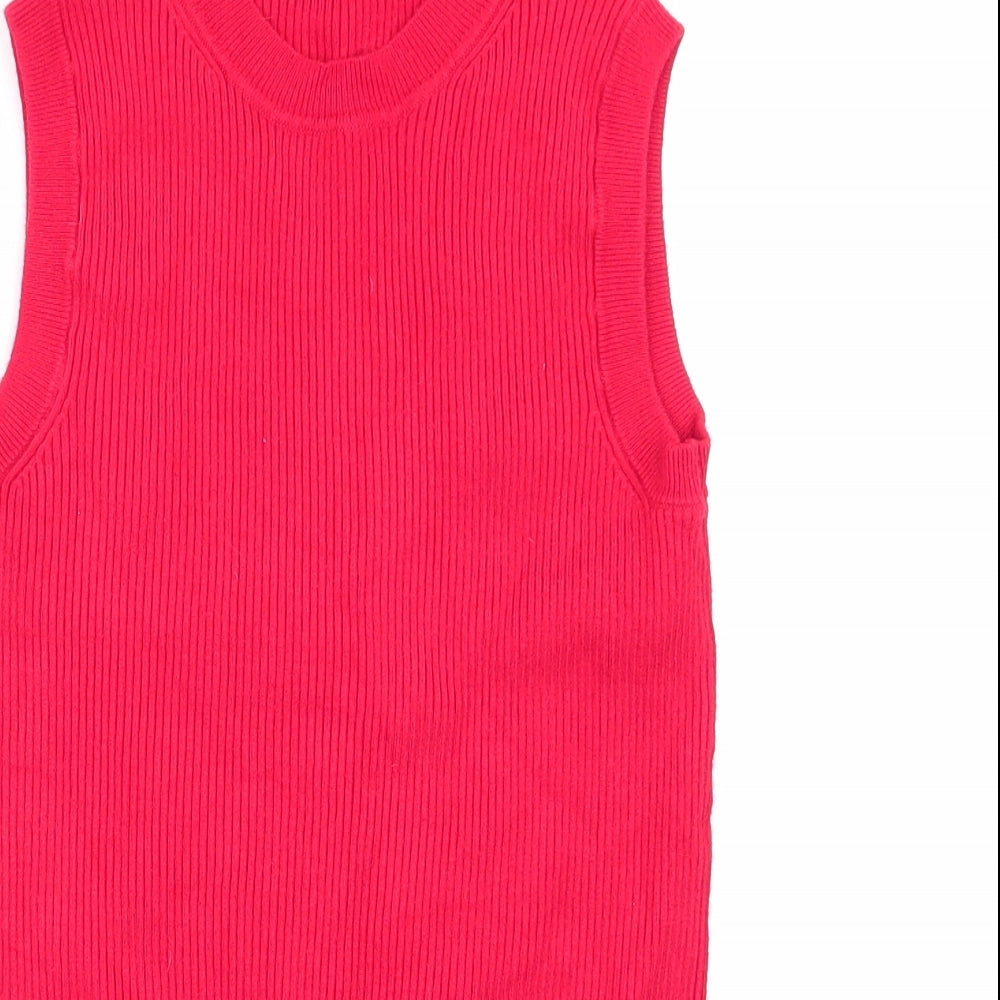 M&S Womens Red   Basic Tank Size 10