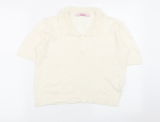 amalina Womens White   Basic Polo Size 10