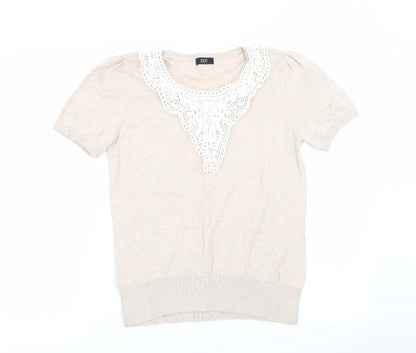 M&S Womens Beige   Basic T-Shirt Size 14