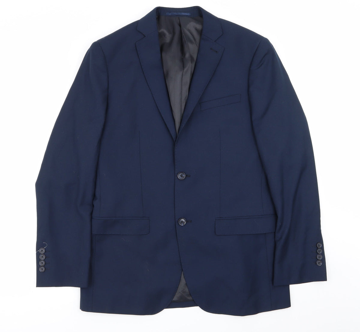 Additional front view of tailor and cutter men’s blue jacket blazer, size 36