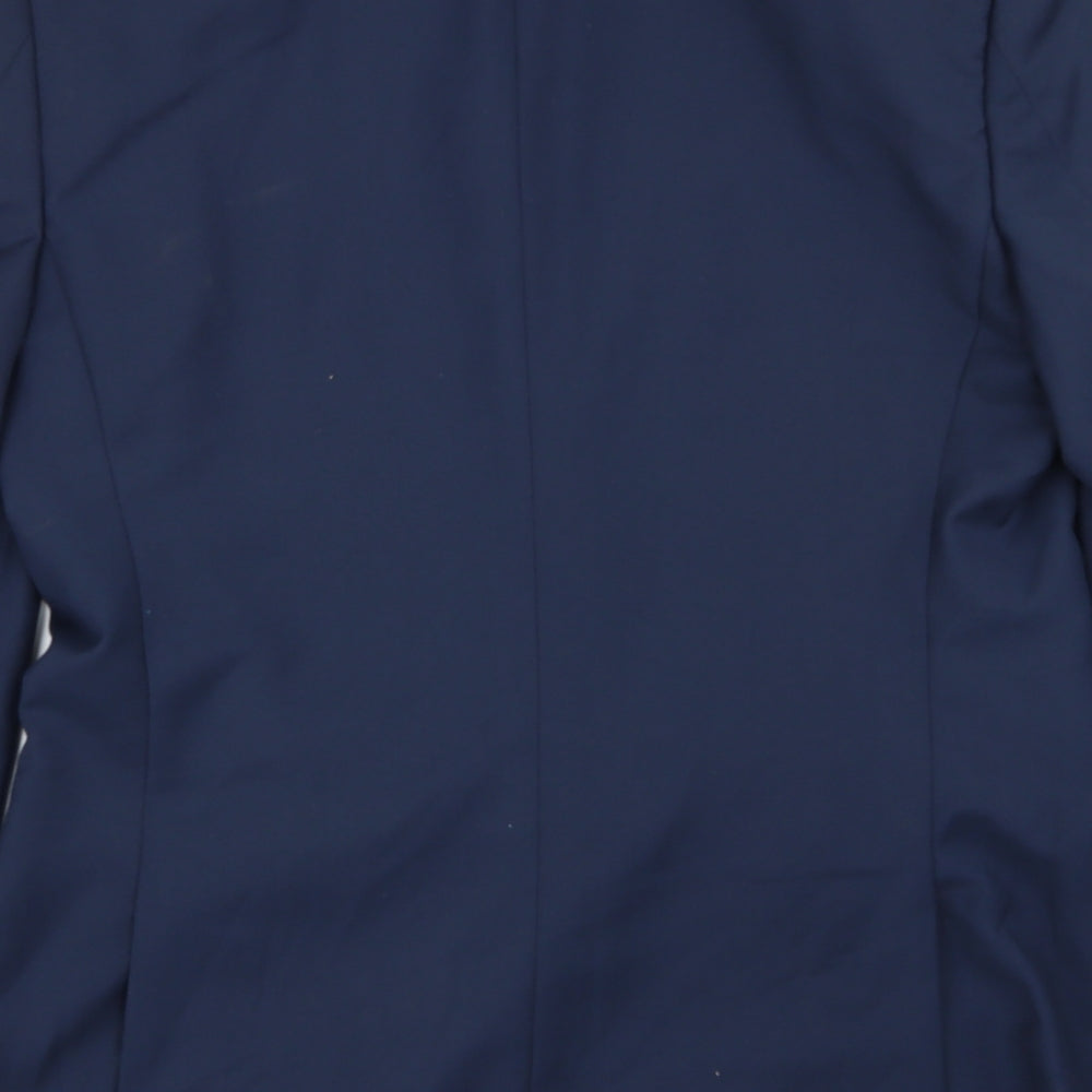 Brand and care label for tailor and cutter men’s blue jacket blazer, size 36