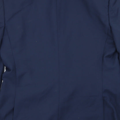 Brand and care label for tailor and cutter men’s blue jacket blazer, size 36