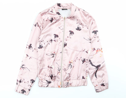 be you Womens Pink Floral  Full Zip Jumper Size 8