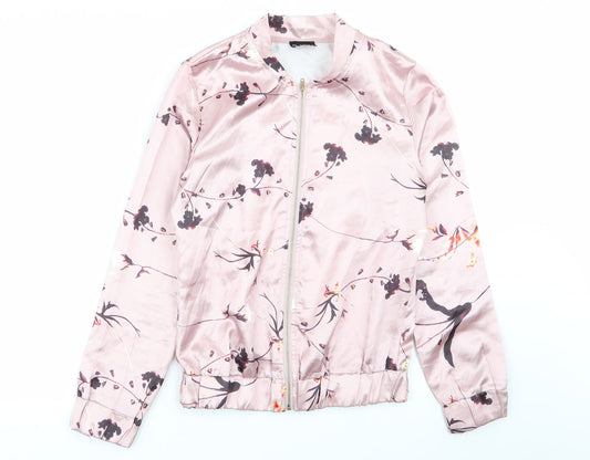 be you Womens Pink Floral  Full Zip Jumper Size 8