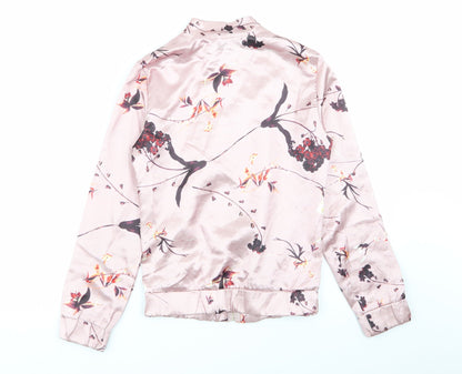 be you Womens Pink Floral  Full Zip Jumper Size 8