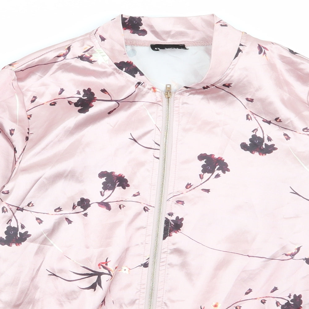 be you Womens Pink Floral  Full Zip Jumper Size 8