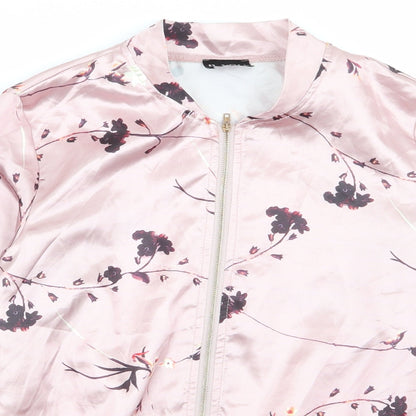 be you Womens Pink Floral  Full Zip Jumper Size 8