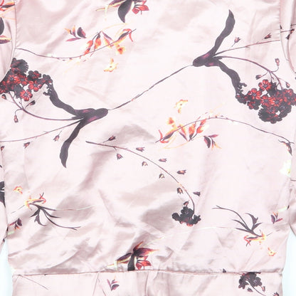be you Womens Pink Floral  Full Zip Jumper Size 8