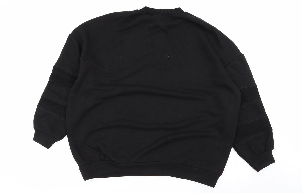 Back view of stuffle women’s black floral jumper, size UK 10