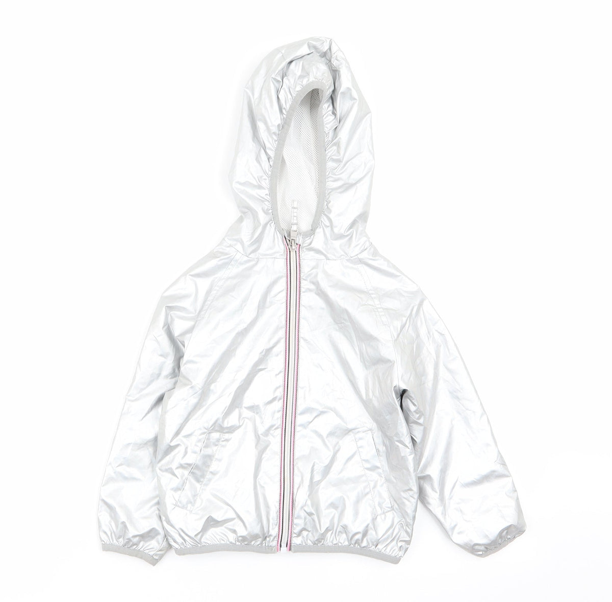 Additional front view of Next girls’ silver jacket coat, size 3, years