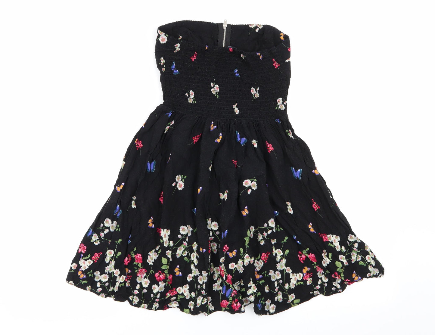 Primark Womens Black Floral  Fit & Flare  Size 8