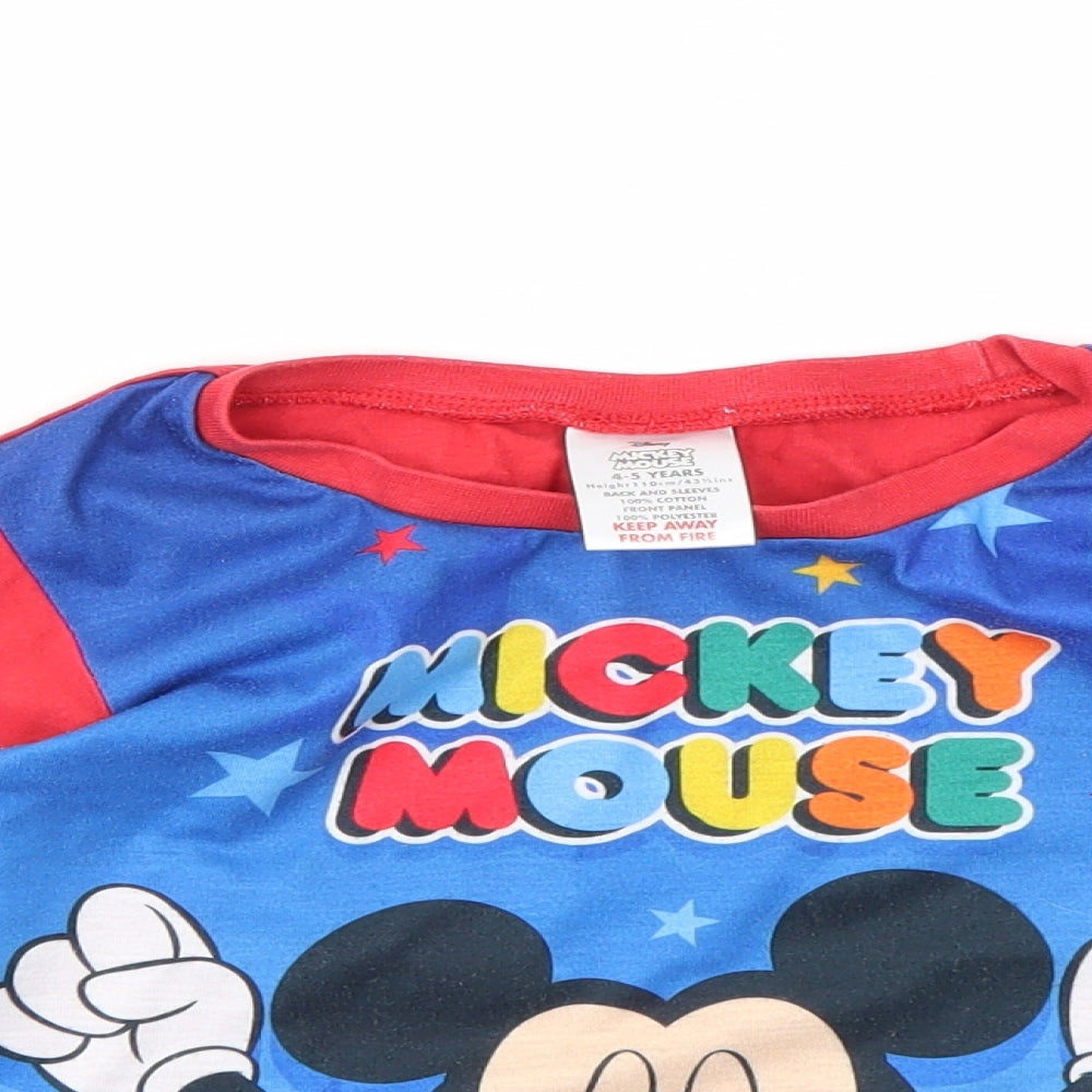 Close-up detail of MICKEY MOUSE boys’ multicoloured geometric basic t-shirt, size 4-5, years