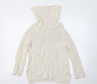 Womens UK Size S Preworn Beige Pullover Jumper
