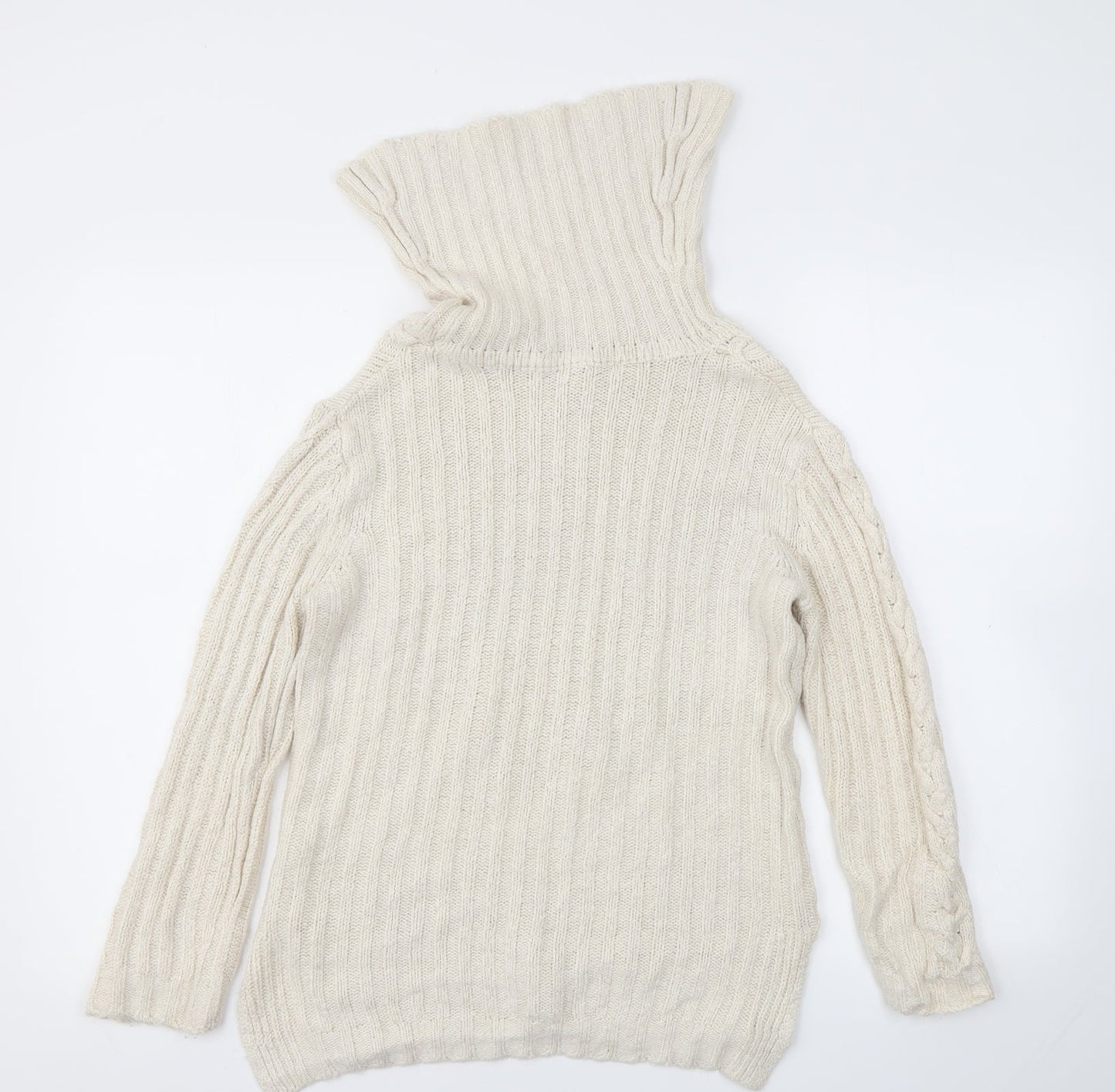 Womens UK Size S Preworn Beige Pullover Jumper
