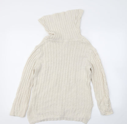 Womens UK Size S Preworn Beige Pullover Jumper