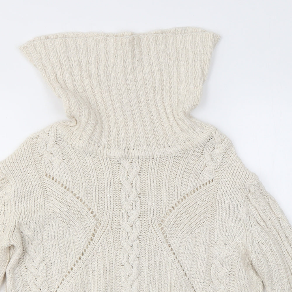 Womens UK Size S Preworn Beige Pullover Jumper