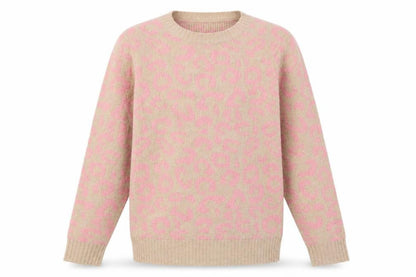 Front view of George girls’ multicoloured animal print pullover sweatshirt, size 11-12, years