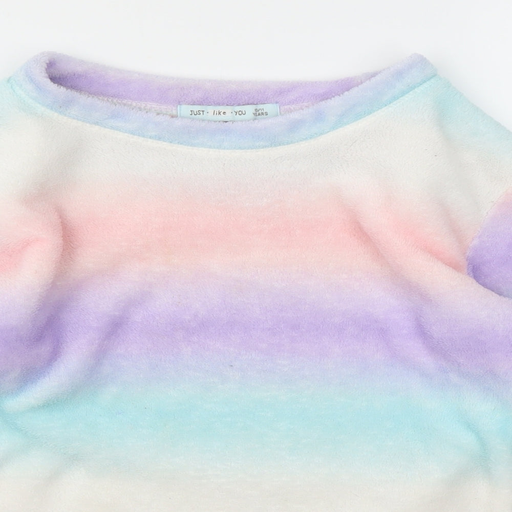 JUST LIKE YOU  Girls Multicoloured Striped  Top Pyjama Top Size 10-11 Years