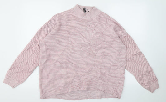 Womens UK Size M H&M Pink Pullover Jumper