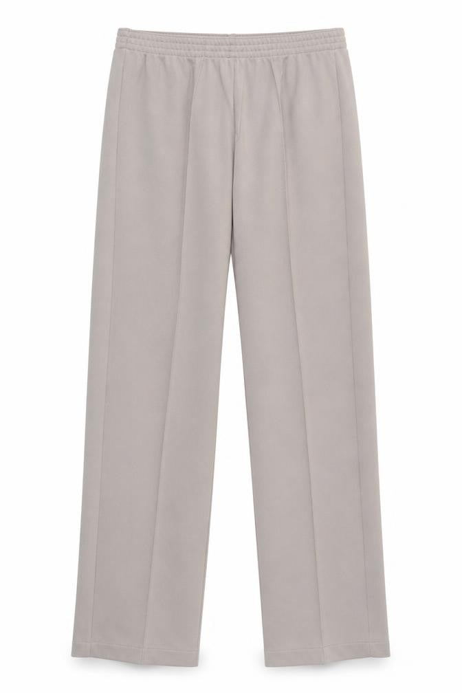 Front view of DAMART women’s beige trousers, size UK 8, 29-inch leg - strechy waistband