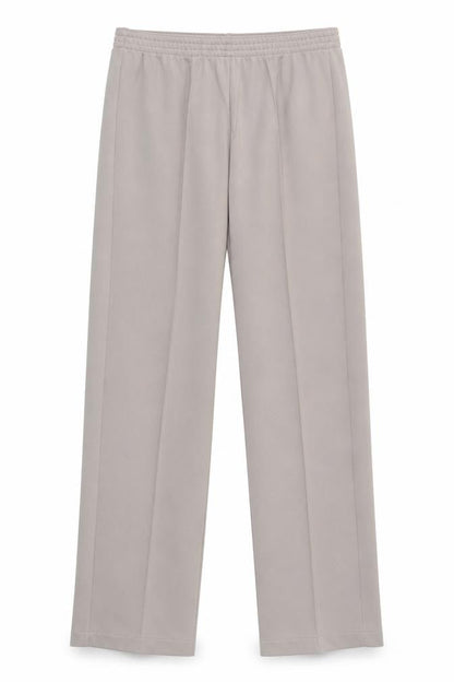 Front view of DAMART women’s beige trousers, size UK 8, 29-inch leg - strechy waistband
