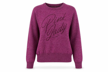 Front view of JOAMIE women’s purple jumper, size M