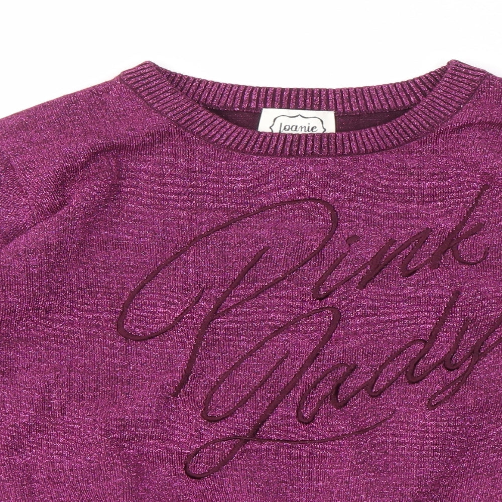 Close-up detail of JOAMIE women’s purple jumper, size M