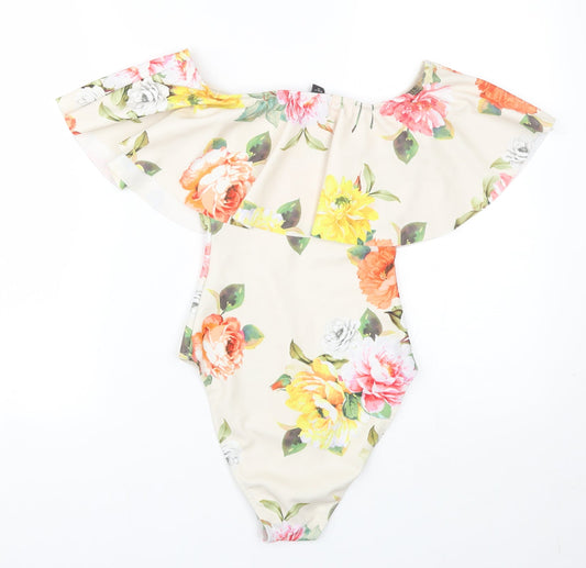 New Look Womens Beige Floral  Catsuit One-Piece Size 8