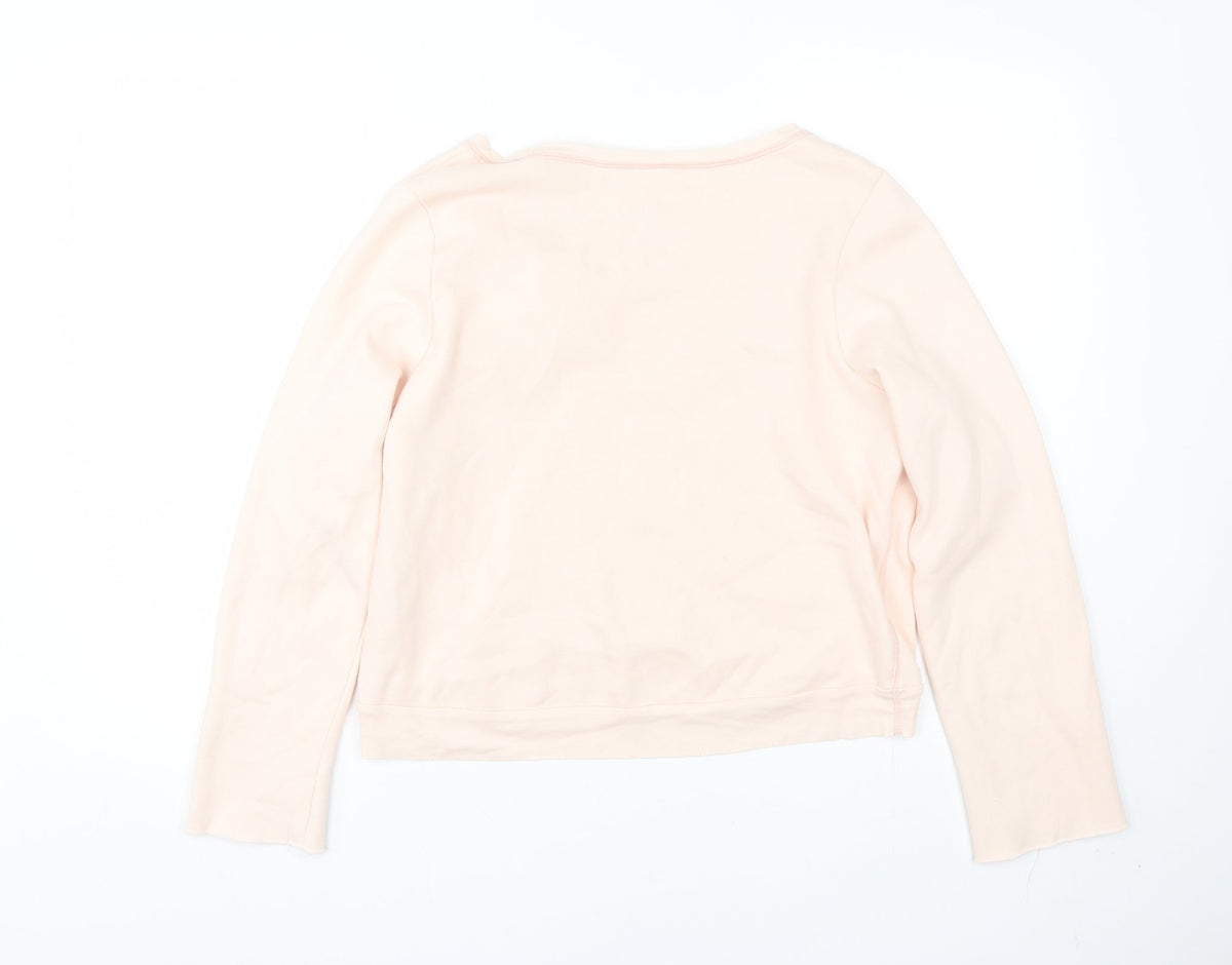Back view of River Island women’s pink pullover sweatshirt, size UK 16