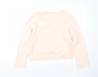 Back view of River Island women’s pink pullover sweatshirt, size UK 16