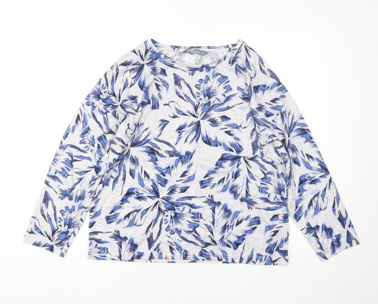 Nutmeg Womens Grey Floral  Pullover Jumper Size 12
