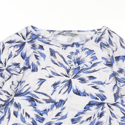 Nutmeg Womens Grey Floral  Pullover Jumper Size 12