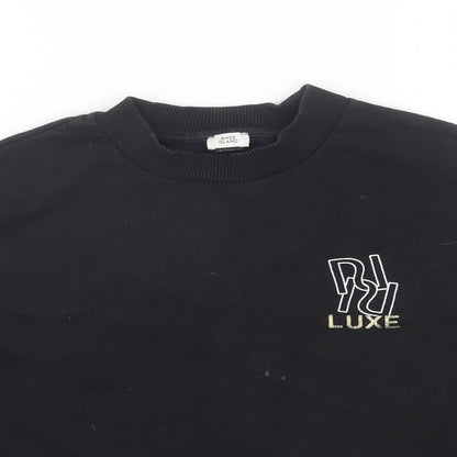River Island Girls Black   Pullover Sweatshirt Size 9-10 Years