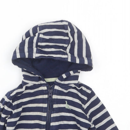 Lullaby Baby Blue Striped  Full Zip Jumper Size 9-12 Months