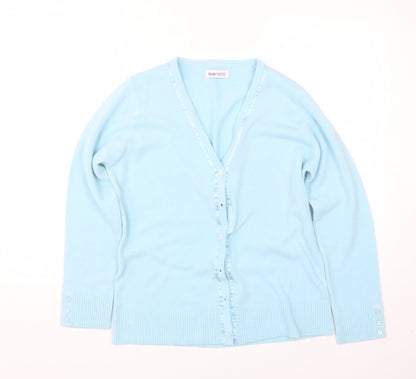 Womens UK Size M Bonmarche Blue Cardigan Jumper