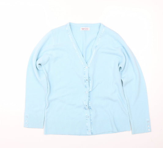 Womens UK Size M Bonmarche Blue Cardigan Jumper