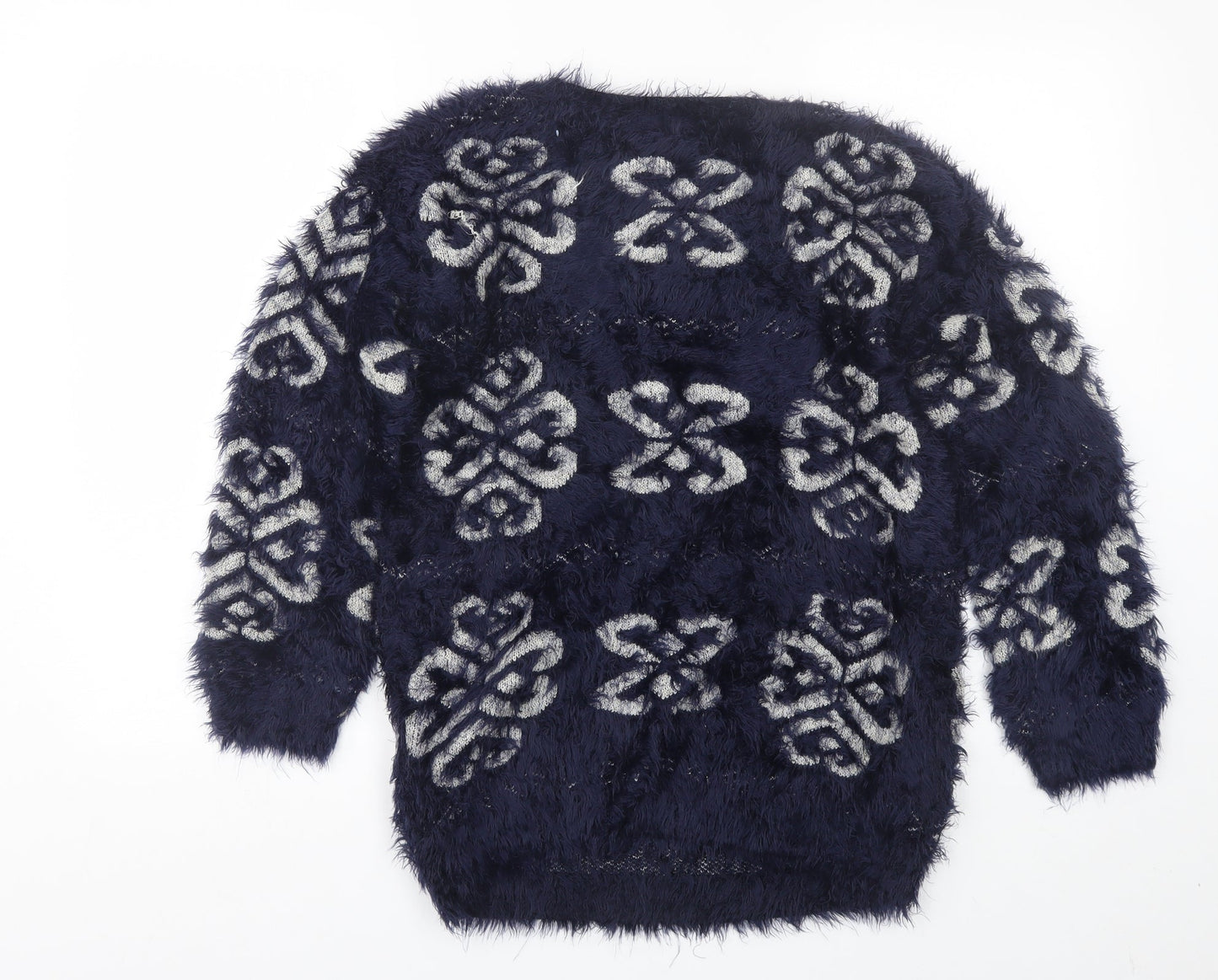 Kela loves london Womens Blue Floral  Pullover Jumper Size L