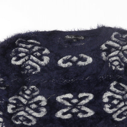 Kela loves london Womens Blue Floral  Pullover Jumper Size L