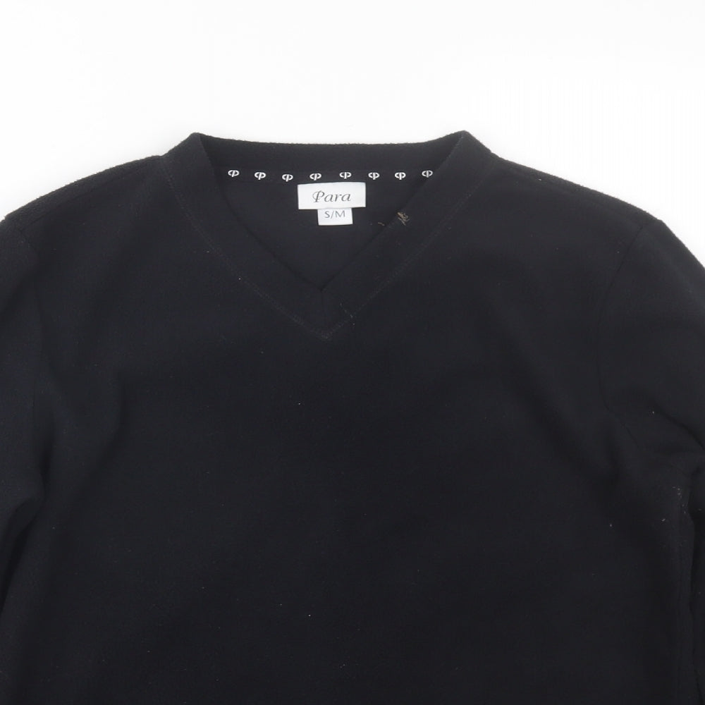 Close-up detail of Para women’s black top pyjama top, size S