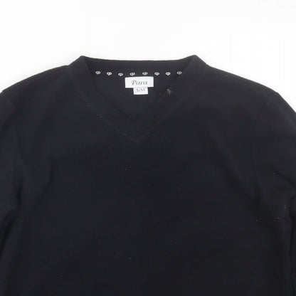 Close-up detail of Para women’s black top pyjama top, size S