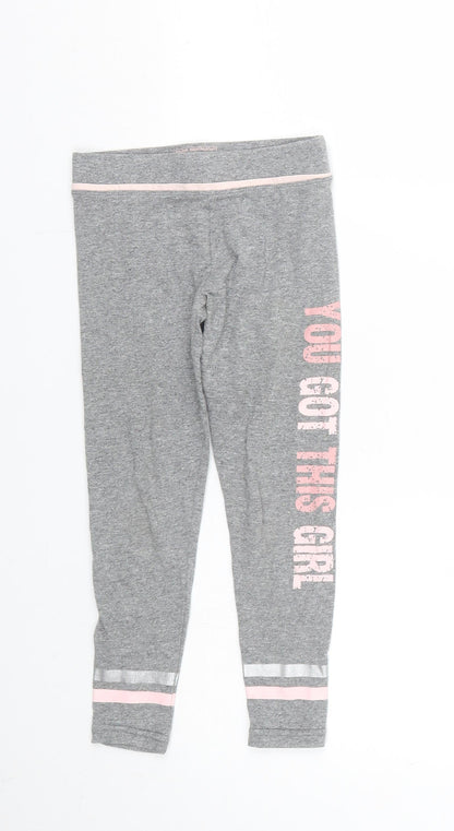 Primark Girls Grey Striped  Capri Trousers Size 5-6 Years