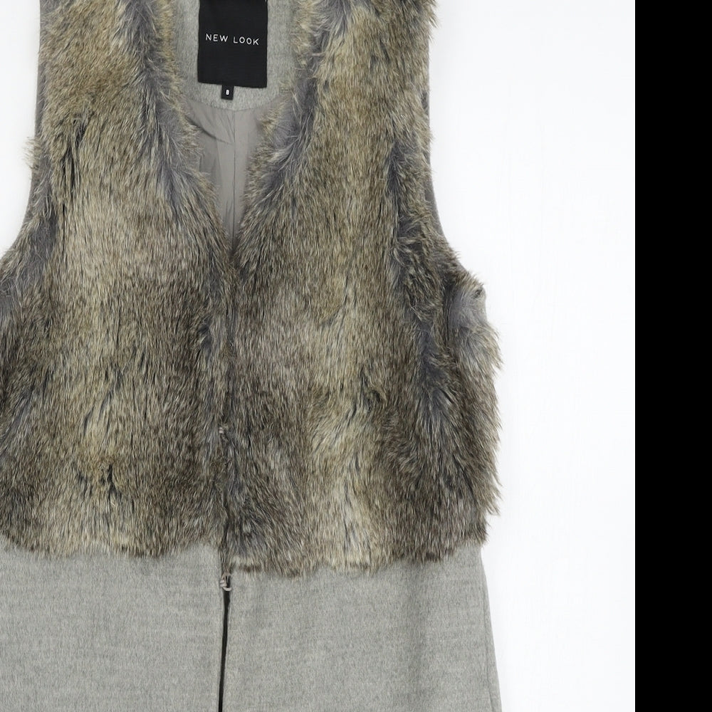 Womens UK Size 8 New Look Grey Gilet
