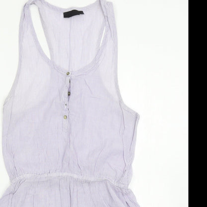 Topshop Womens Blue Striped  Mini  Size S