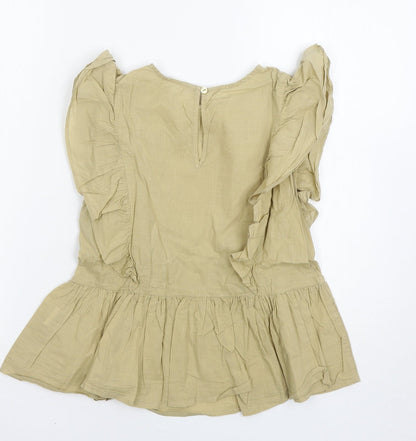 Womens UK Size S Lost Stock Brown Basic Blouse