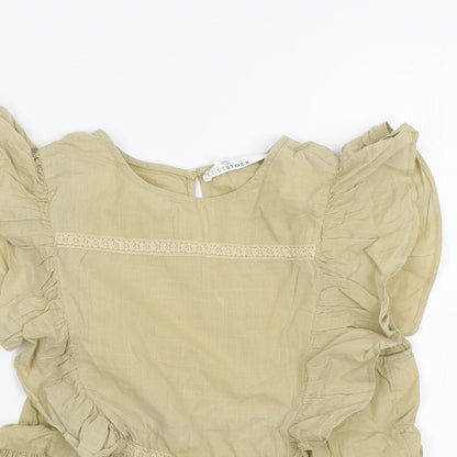 Womens UK Size S Lost Stock Brown Basic Blouse